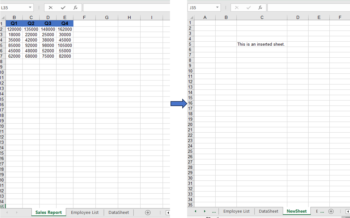 Adding a worksheet