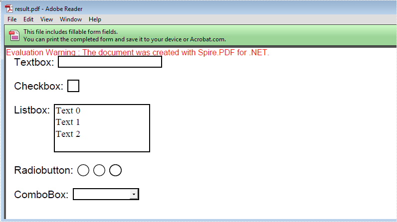 How to add form field to an existing PDF via Spire.PDF