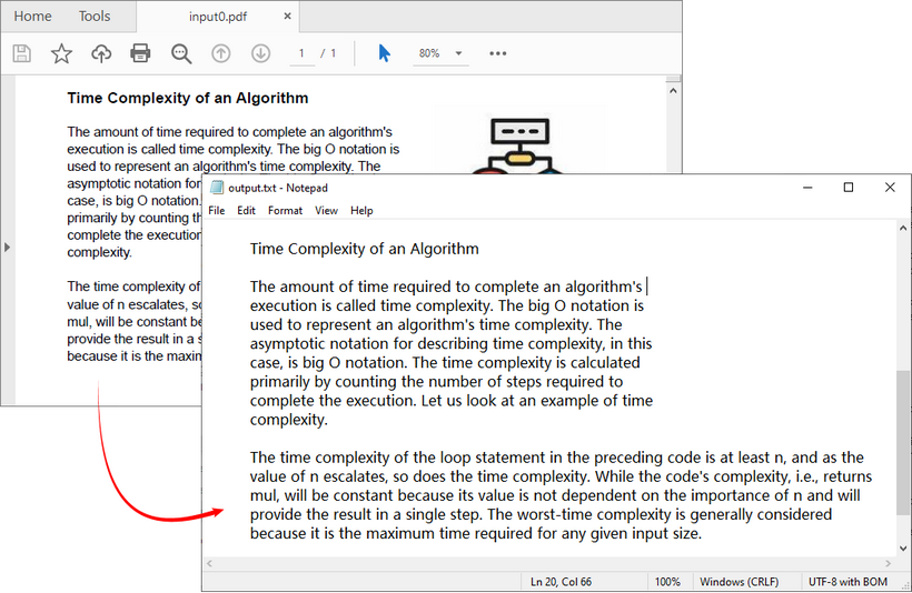 Extract text from PDF to TXT file using .NET AI agent