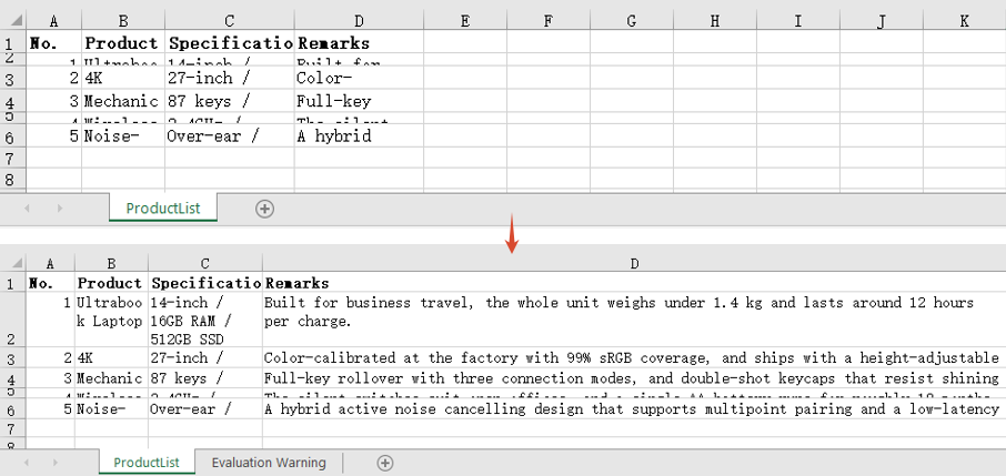 Autofit a single row height and a single column width