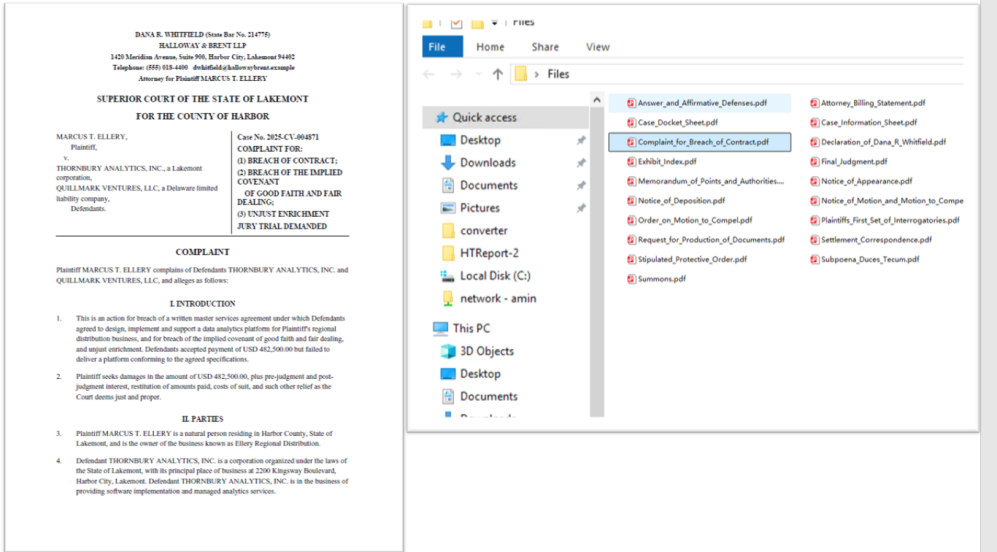 The PDF case materials to be consolidated