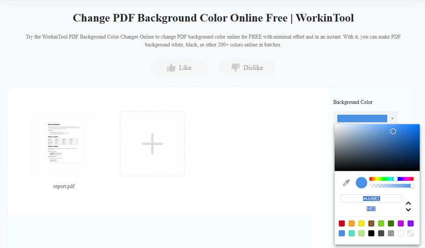 Change PDF Background Color Online