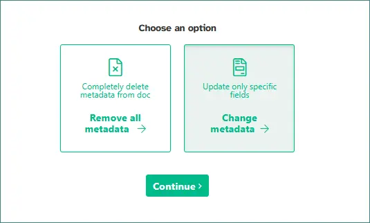 Change metadata