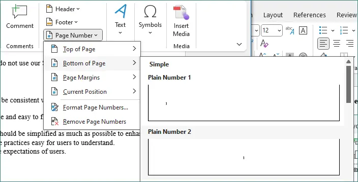 Choose desired position and format