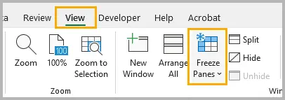 Allez dans Affichage puis Figer les volets
