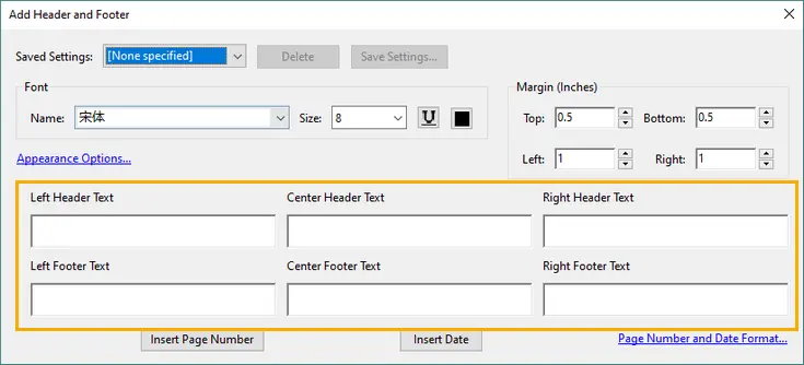 Choose where to insert page number