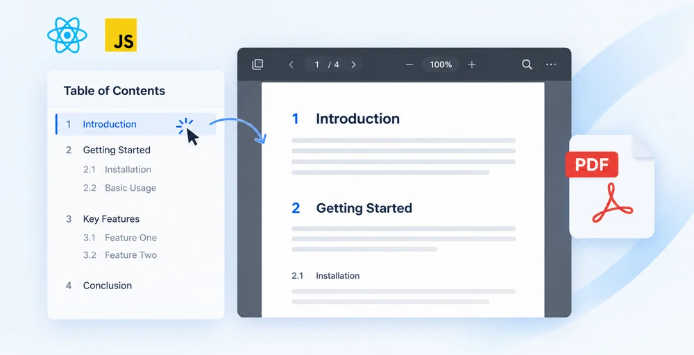 Drawing a contents page and linking its entries in the browser with Spire.PDF for JavaScript