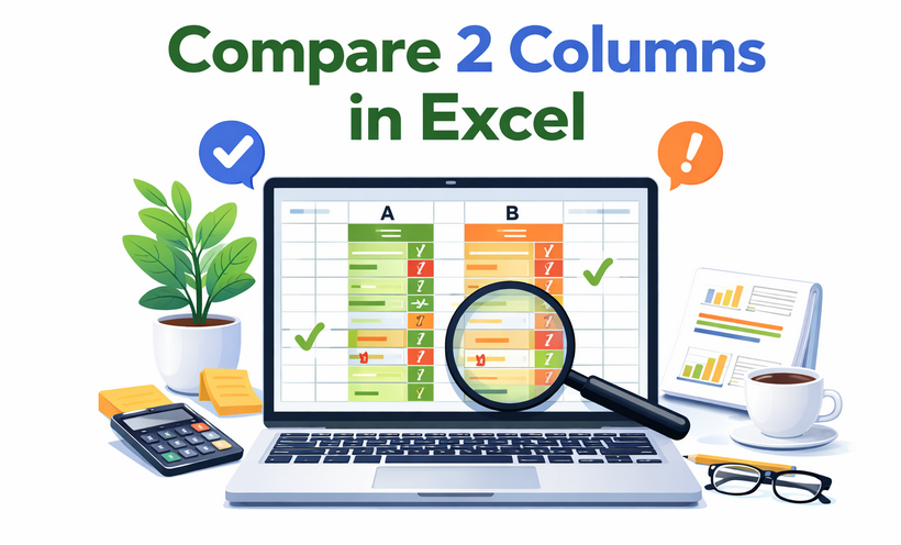 Comparar duas colunas no Excel para diferenças ou correspondências