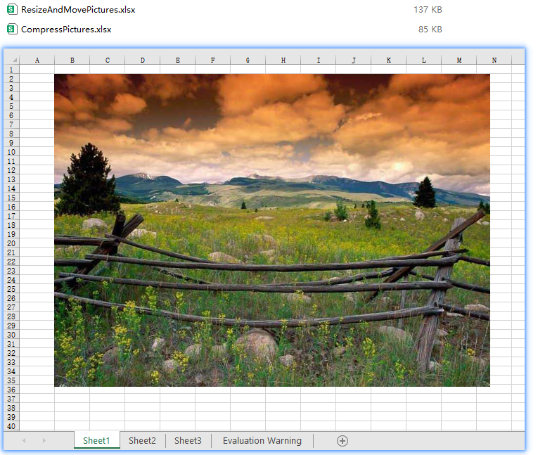 Compress pictures in Excel