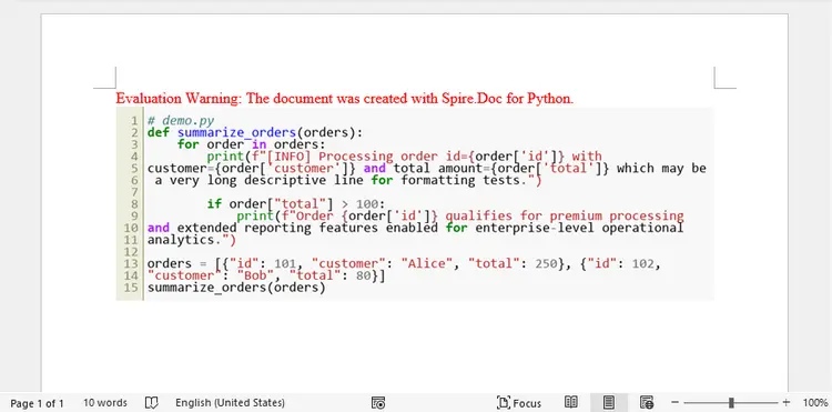 Insert Syntax-Highlighted Code as Images in Word