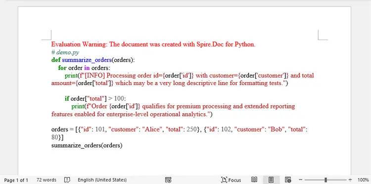Convert Code to Word with Syntax Highlighting via RTF