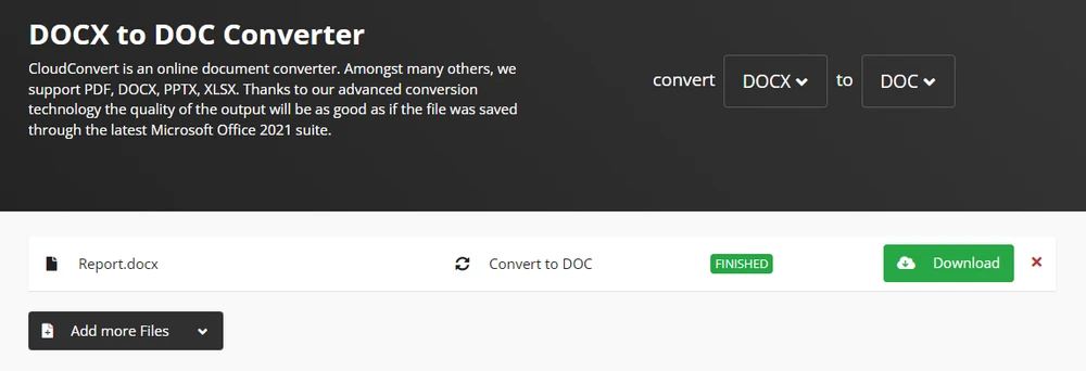 Baixar DOC do CloudConvert