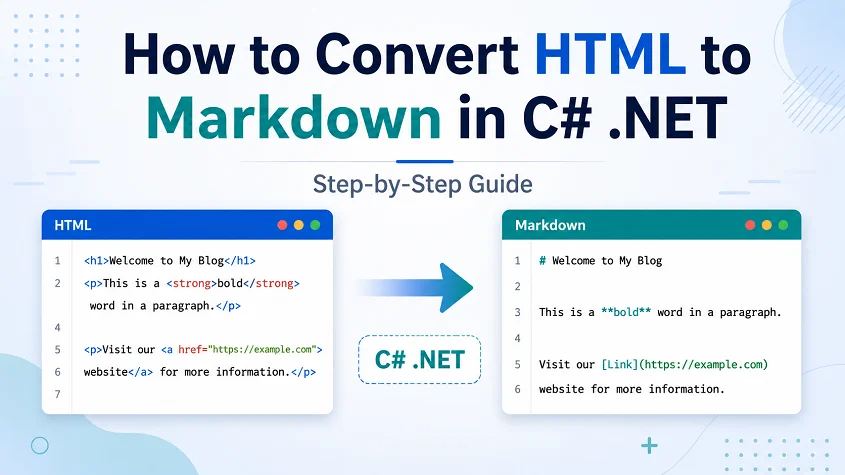 Visual Guide Showing How to Convert HTML to Markdown in C#