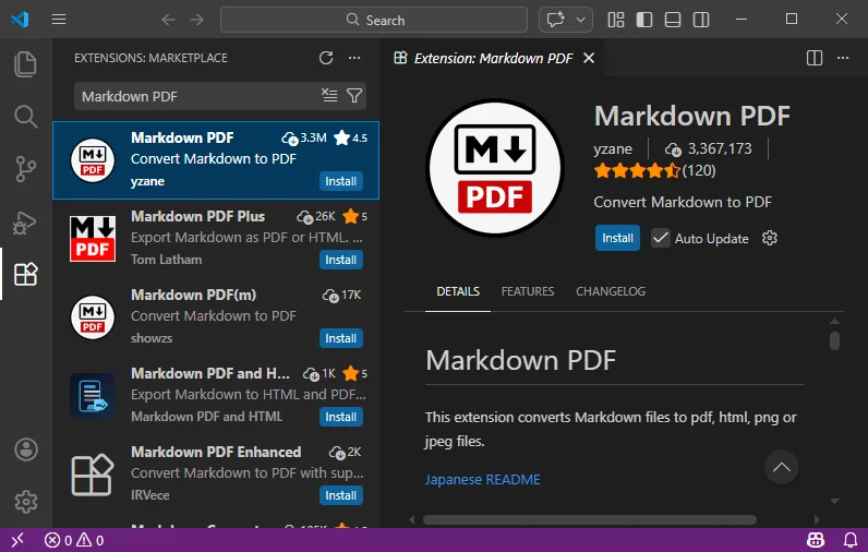 Instalar a extensão Markdown PDF no VS Code