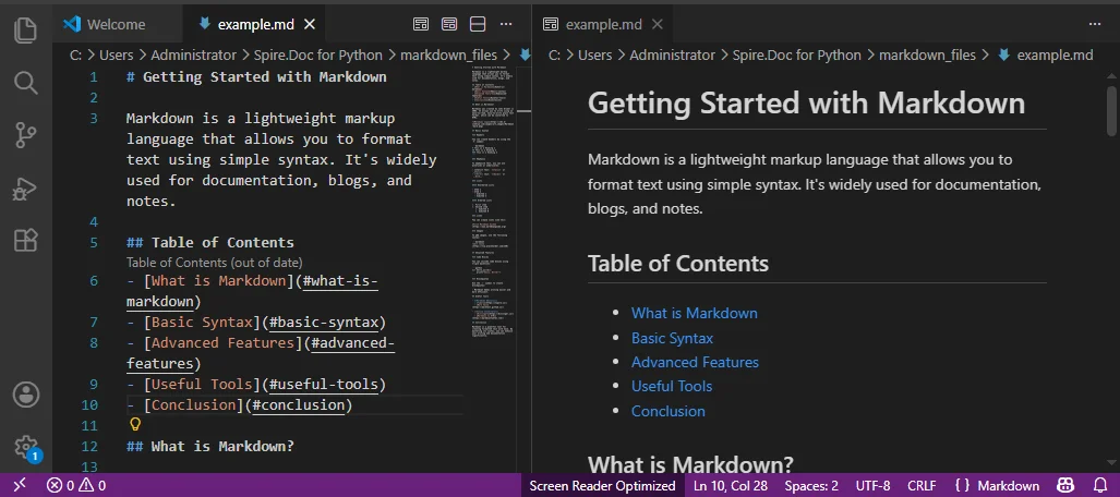 Convert Markdown to TXT Offline with Desktop Editors