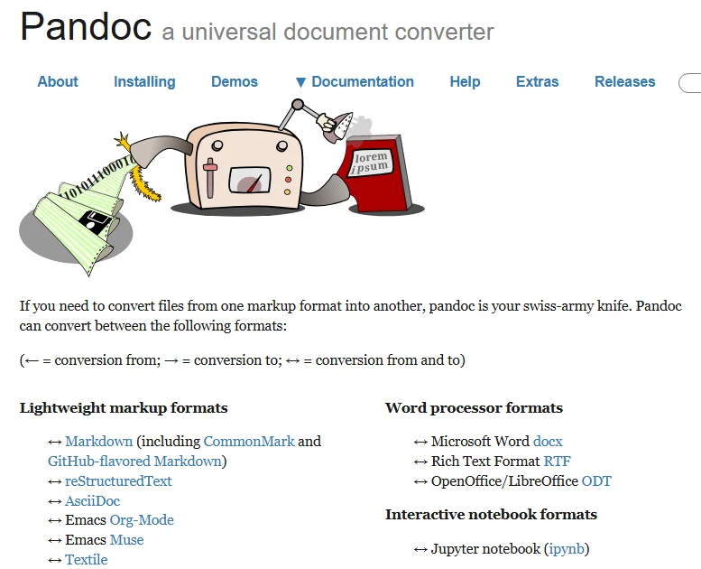 Pandoc Markdown to Text