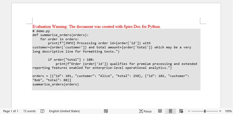 Convert Markdown-Wrapped Code to Word