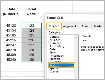 Zahl als Text formatieren
