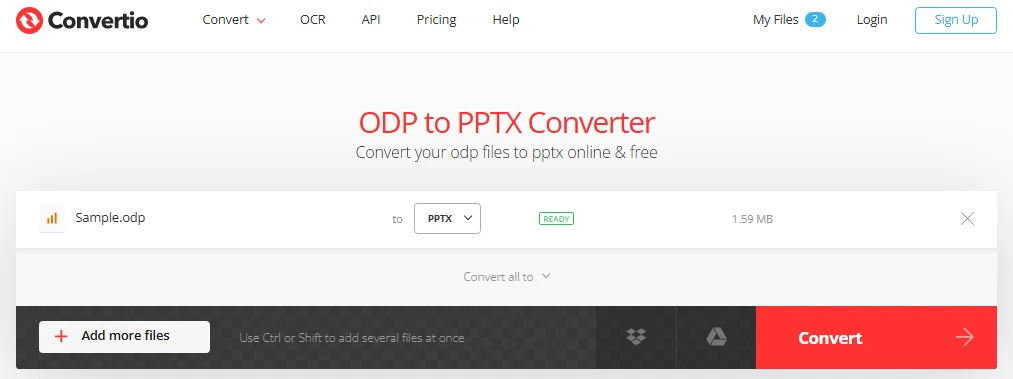 Convert ODP to PPTX Online for Free