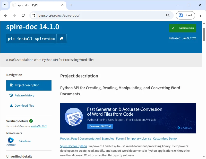 Installer la bibliothèque Python pour la conversion d'ODT en Word