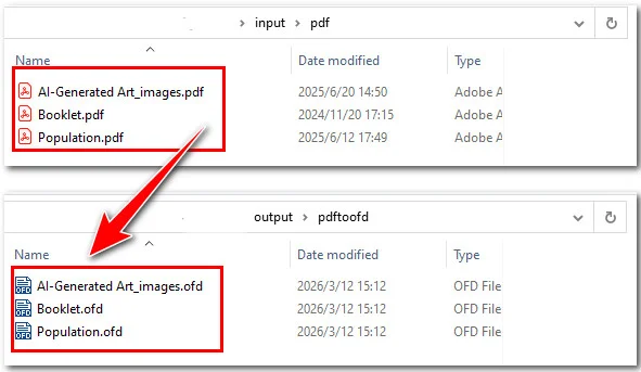 Convert Multiple PDF Documents to OFD