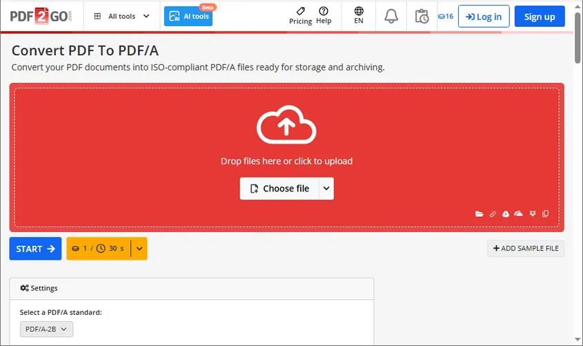 Convert PDF Files to PDF/A Online for Free
