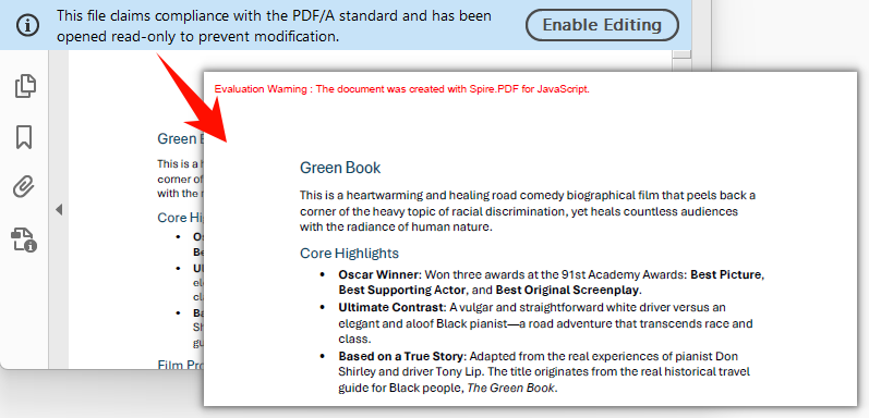 Standard PDF output generated by creating a new document and copying pages