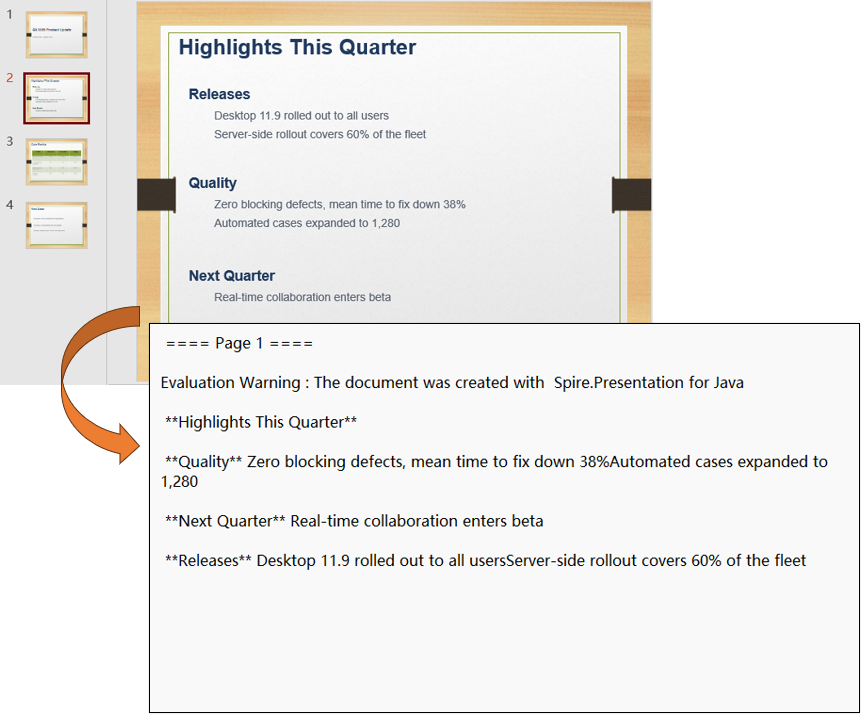 Convert a specified slide to Markdown