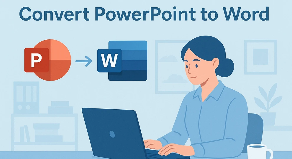 Tutorial sobre cómo convertir PowerPoint a Word usando Microsoft Office, herramientas en línea y automatización con Python