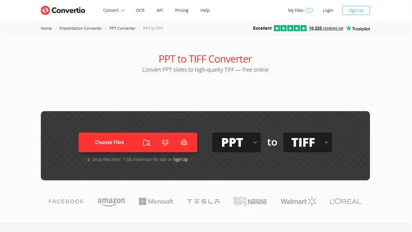온라인으로 PPT를 TIFF로 변환