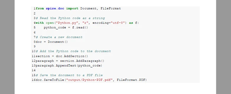 Converter Python para PDF com Formatação usando Pygments e Spire.Doc