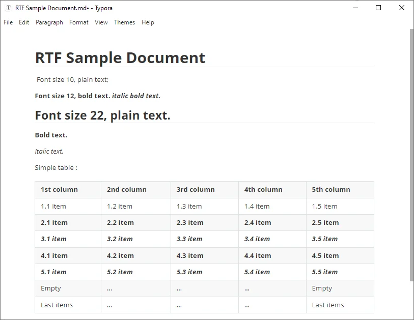 Copia e incolla contenuto RTF come Markdown