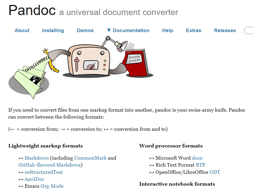 Converti RTF in Markdown con Pandoc
