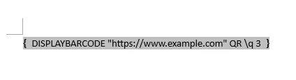 Insert DISPLAYBARCODE Field Code to Generate QR Code in Word