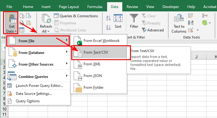 Convert TXT Files to Excel Using Get Data from Text File