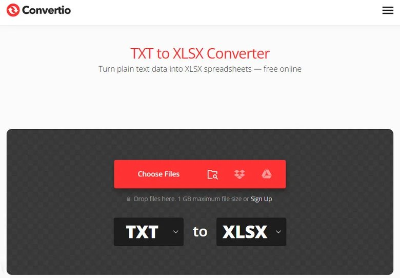 Convert from Text to Excel with Online Converters