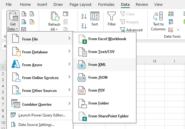 Importazione XML di Excel