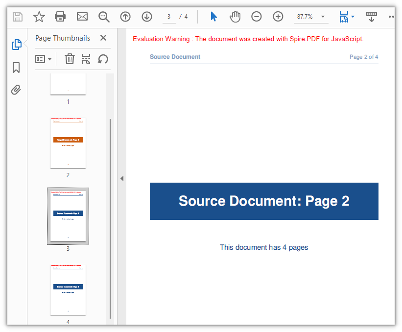 After pages 2 and 3 of the source document are appended, the document has 4 pages