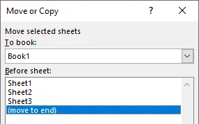 Elige dónde colocar la hoja copiada