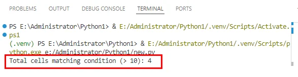 Counting Result of Conditional Format Using Python