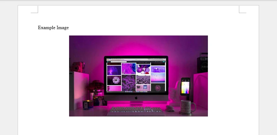 Word document with an image inserted generated with Python