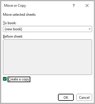 Select “Create a Copy”