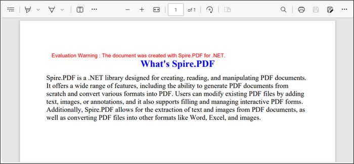 Output PDF document containing text only.