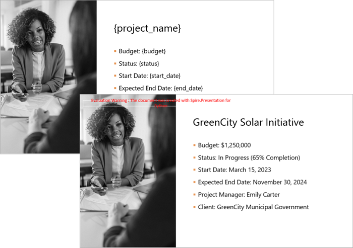Create PowerPoint documents based on a template in Python