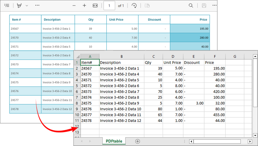 Extract table data from PDF to a CSV file