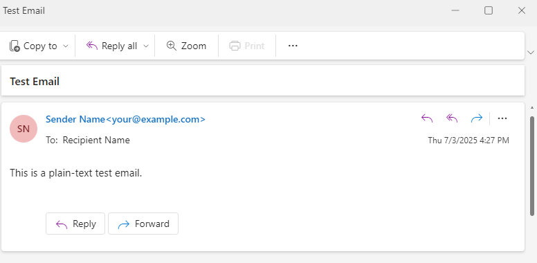 C# plain-text email sent using Spire.Email via SMTP