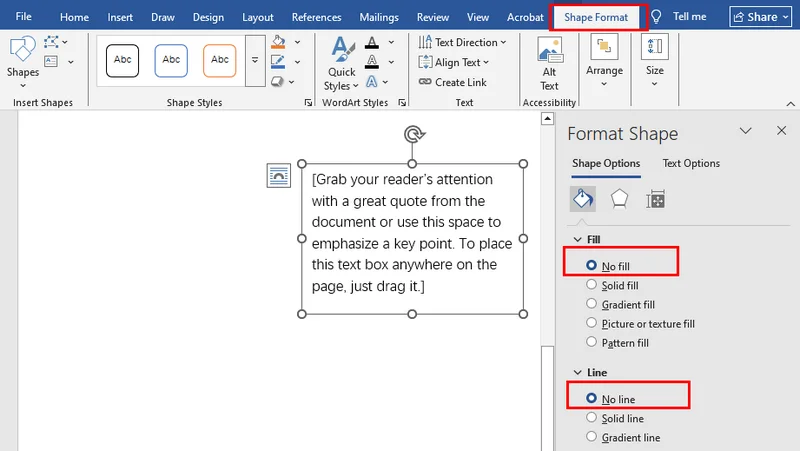 Comment courber le texte dans Word en utilisant une zone de texte