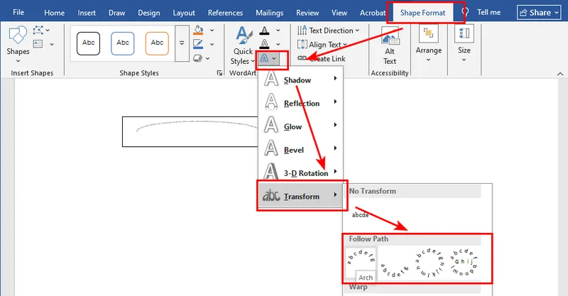 Courber le texte dans les documents Word en insérant une zone de texte