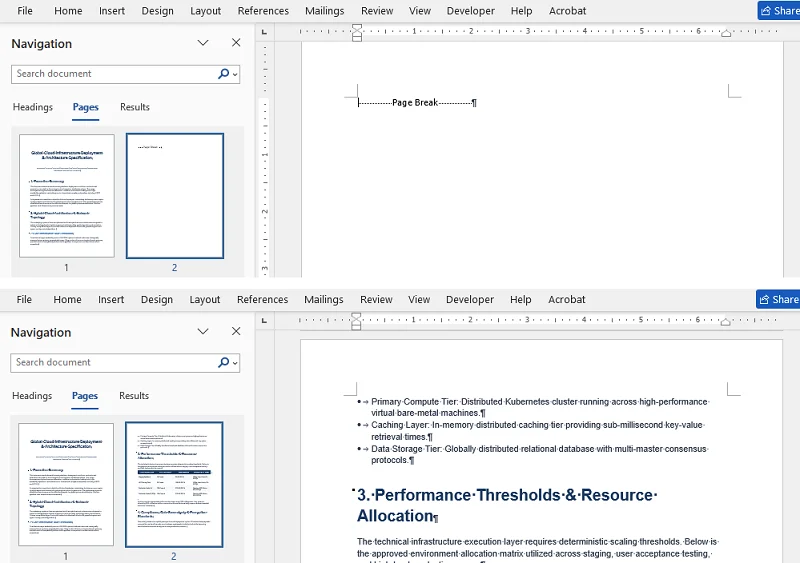 Supprimer les pages blanches dans Word causées par des sauts de page manuels