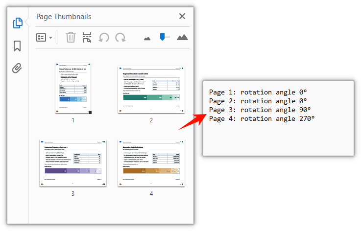 Detection result after judging each page by its display orientation